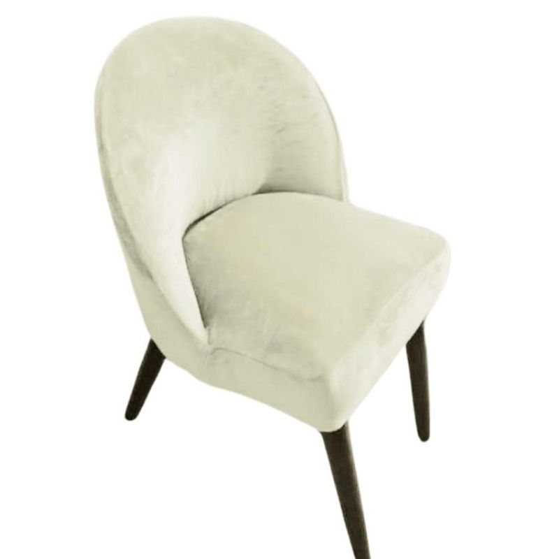 SALA FABULOSA - Funda de silla VINTAGE en terciopelo liso 8 piezas - Crema