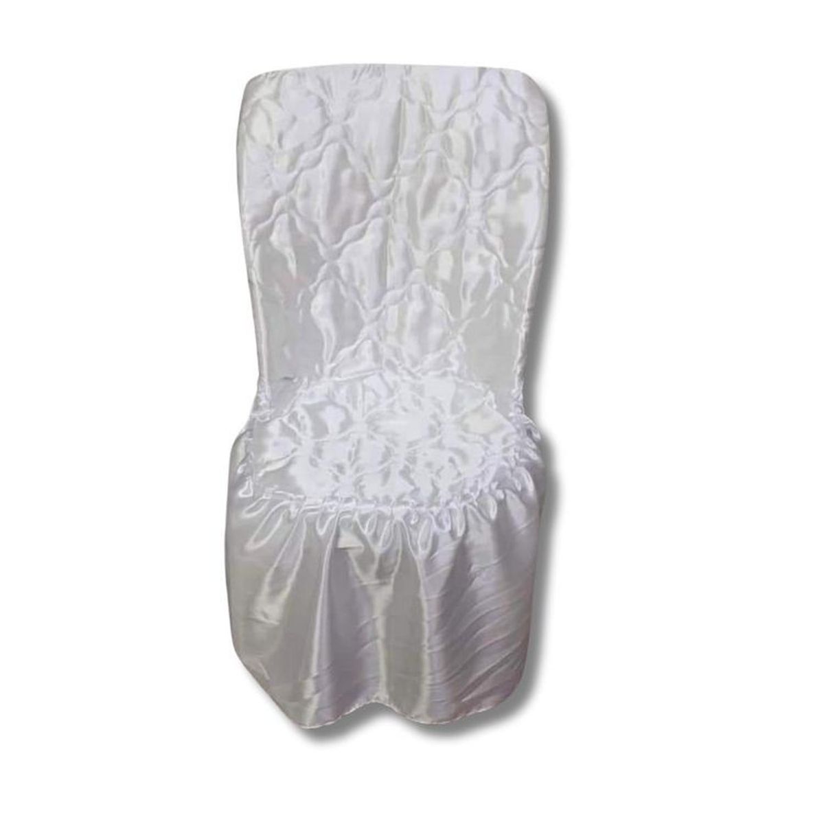 SALA FABULOSA - Funda de silla de evento en tela satinada/vestido elegante - perla