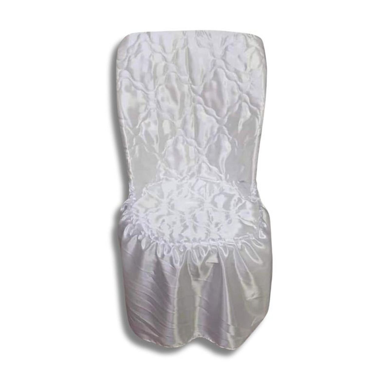 SALA FABULOSA - Funda de silla de evento en tela satinada/vestido elegante - perla