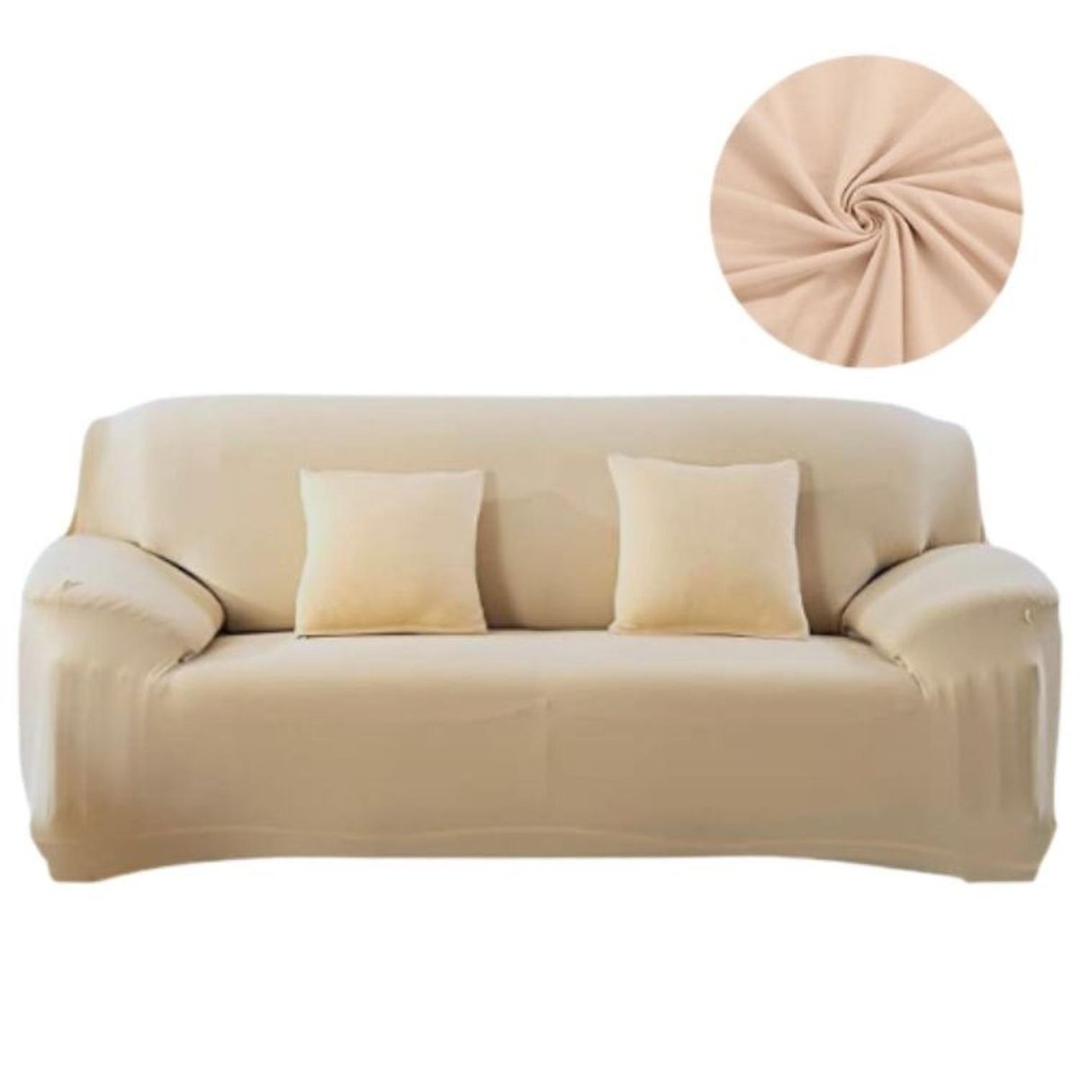 SALA FABULOSA - Funda de mueble 3-2-1 en Lycra color entero - Crema