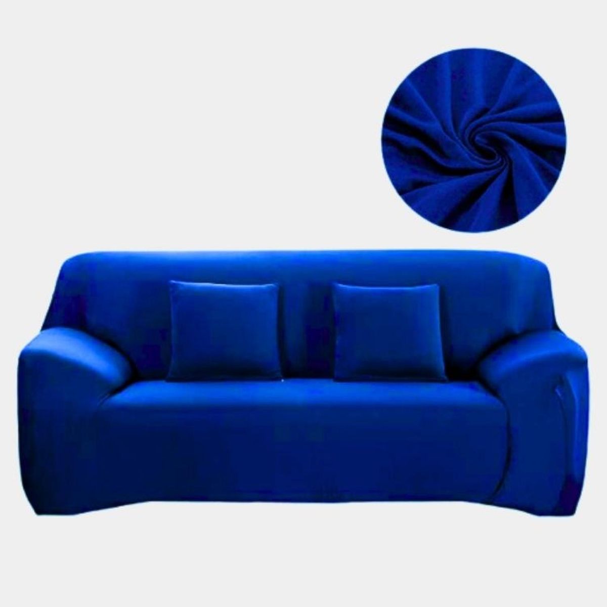SALA FABULOSA - Funda de mueble 3-2-1 en Lycra color entero - Azul