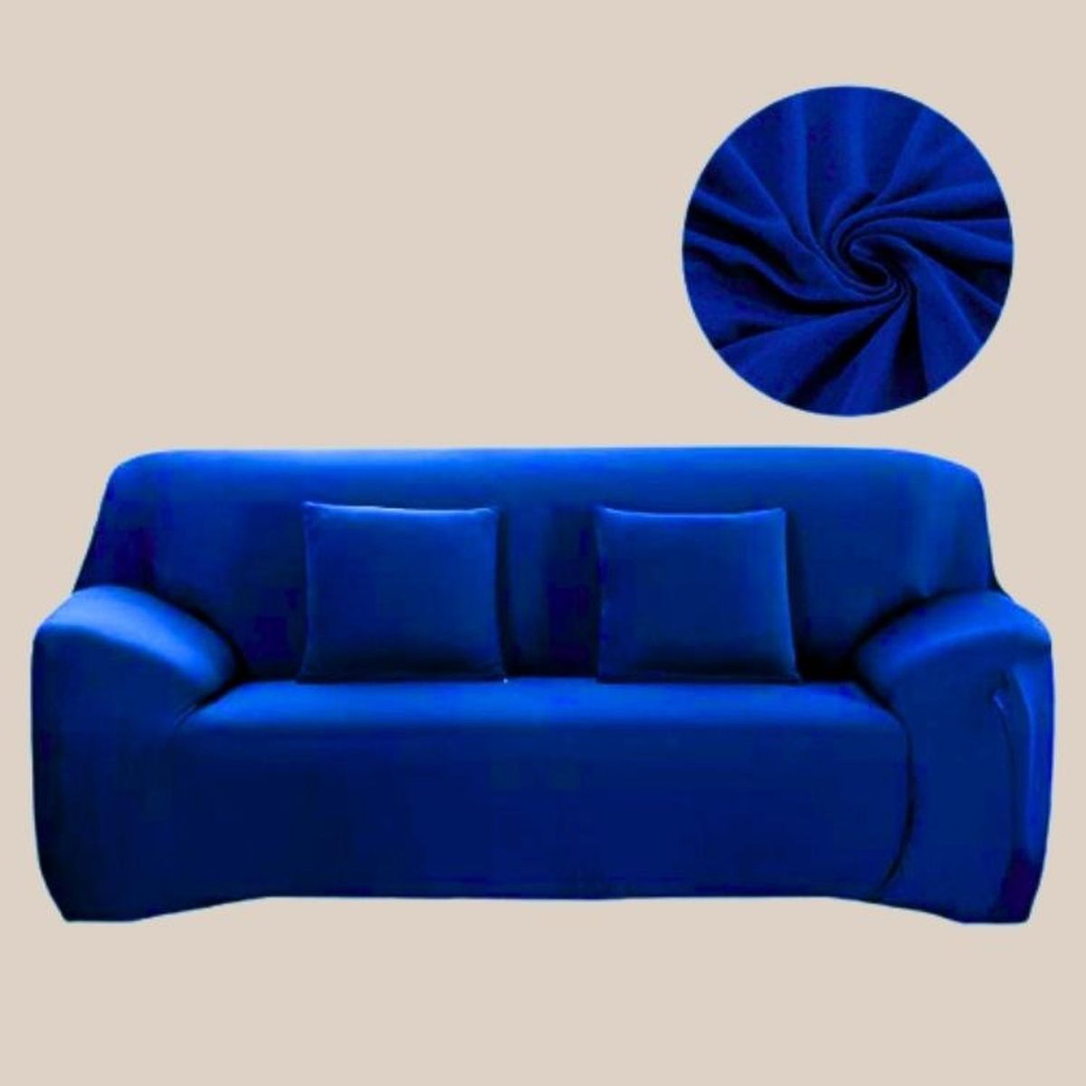 SALA FABULOSA - Funda de mueble 3-2-1 en Lycra color entero - Azul