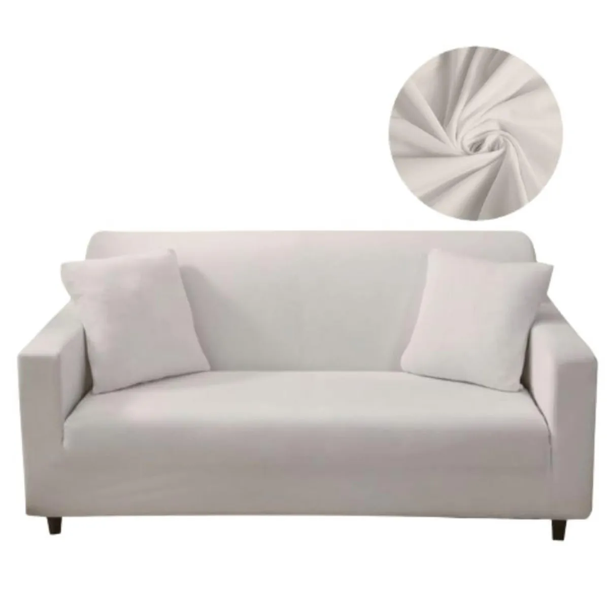 SALA FABULOSA - Funda de mueble 3-2-1 en Lycra color entero - Blanco