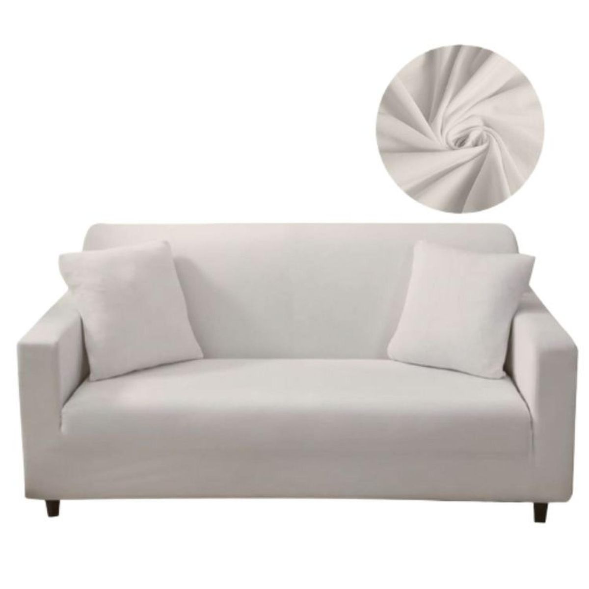 SALA FABULOSA - Funda de mueble 3-2-1 en Lycra color entero - Blanco