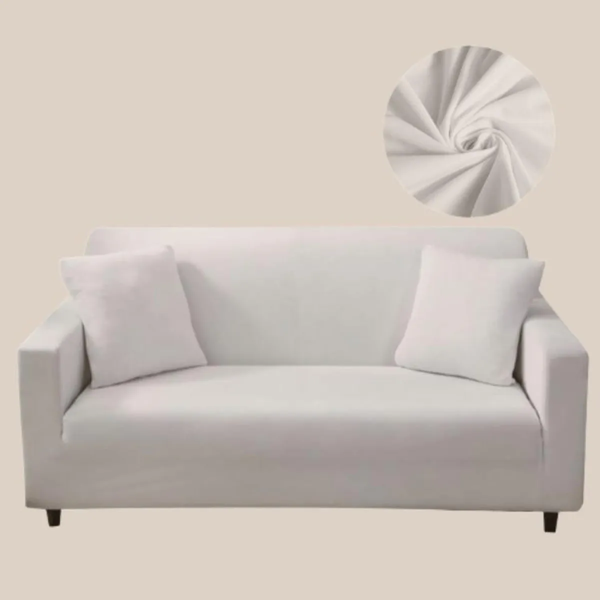 SALA FABULOSA - Funda de mueble 3-2-1 en Lycra color entero - Blanco
