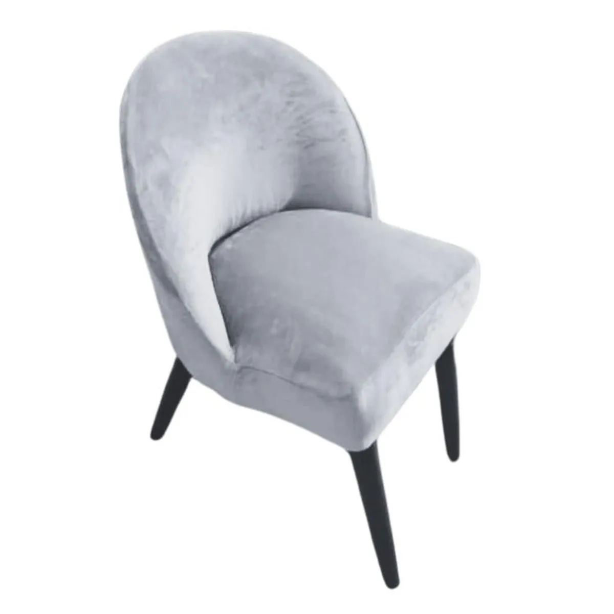 SALA FABULOSA - Funda de silla VINTAGE en terciopelo liso 8 piezas - Gris