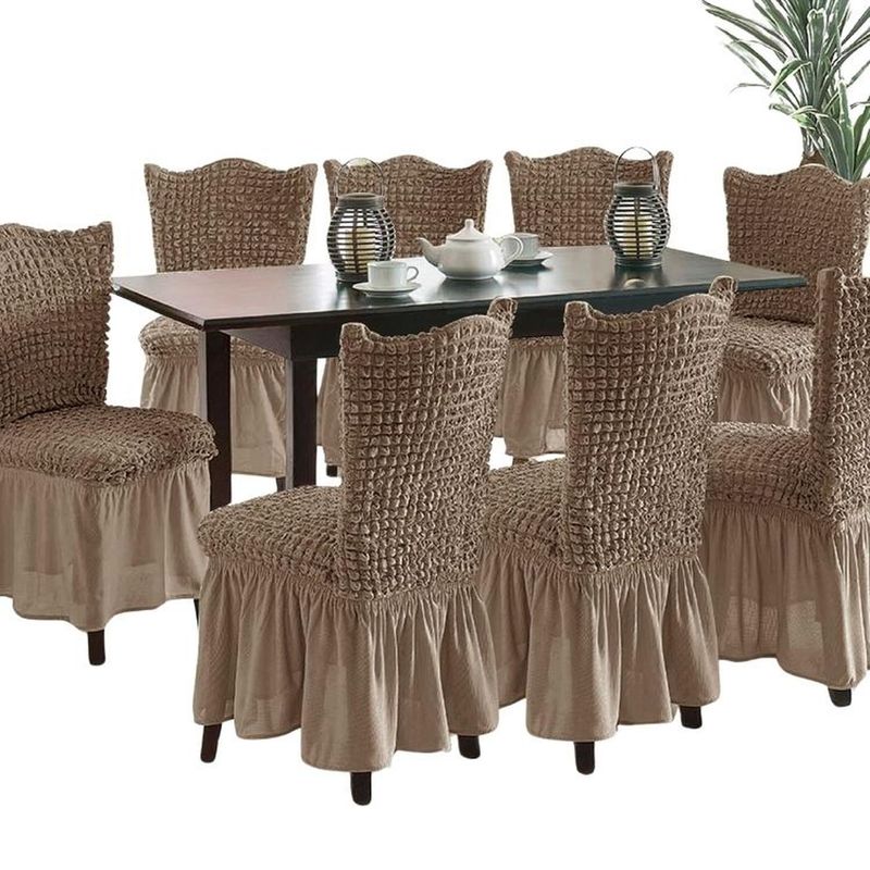 SALA FABULOSA - Funda de silla en Burbuja color entero 8 piezas - Beige