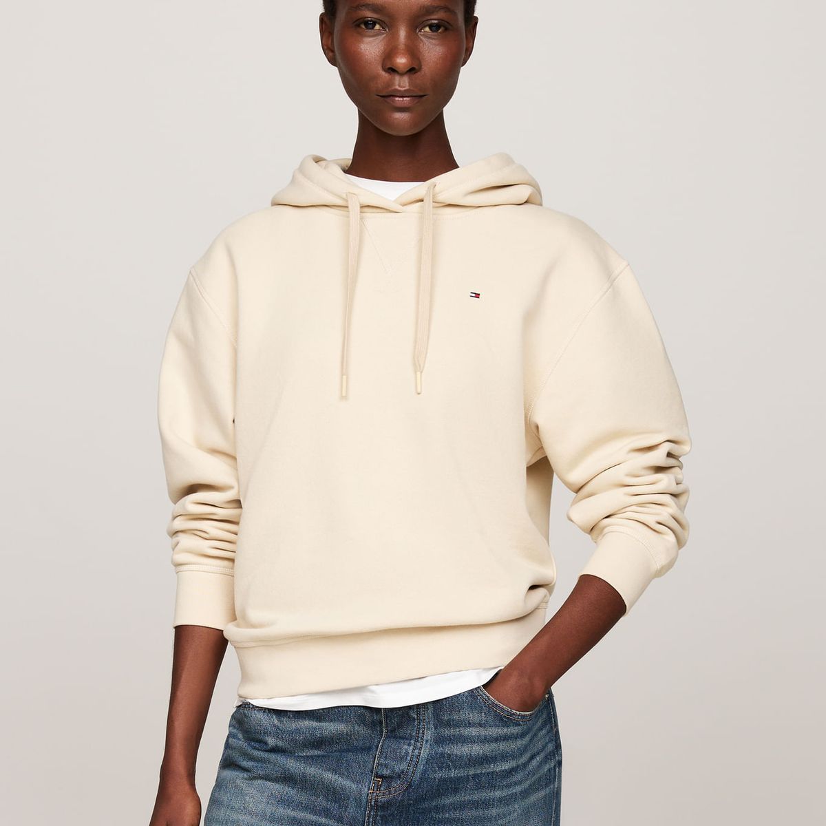 TOMMY HILFIGER - SWEATSHIRT REG FLAG ON CHEST HOODIE