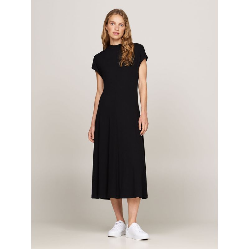 TOMMY HILFIGER - VESTIDO 5X2 RIB MK-NK MIDI DRESS NS