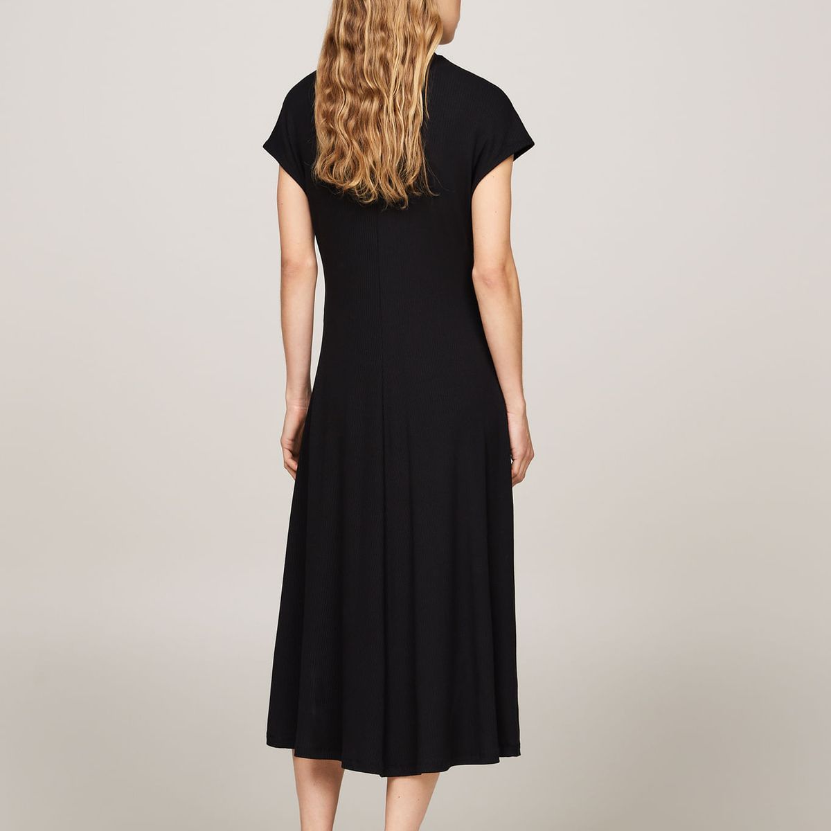TOMMY HILFIGER - VESTIDO 5X2 RIB MK-NK MIDI DRESS NS