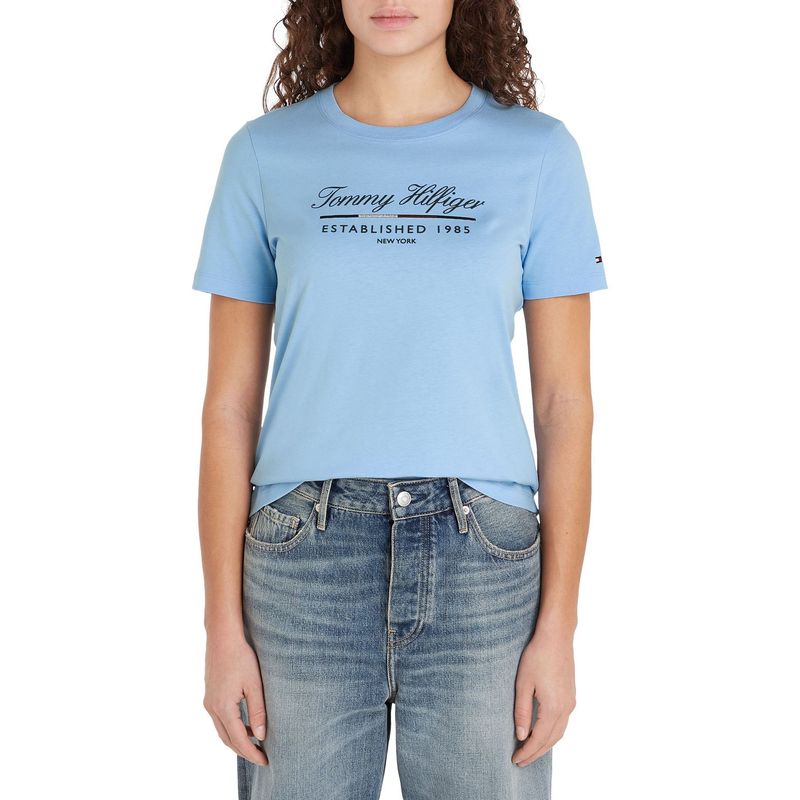 TOMMY HILFIGER - CAMISETA M/C REG SCRIPT GRAPHIC C-NK SS TH