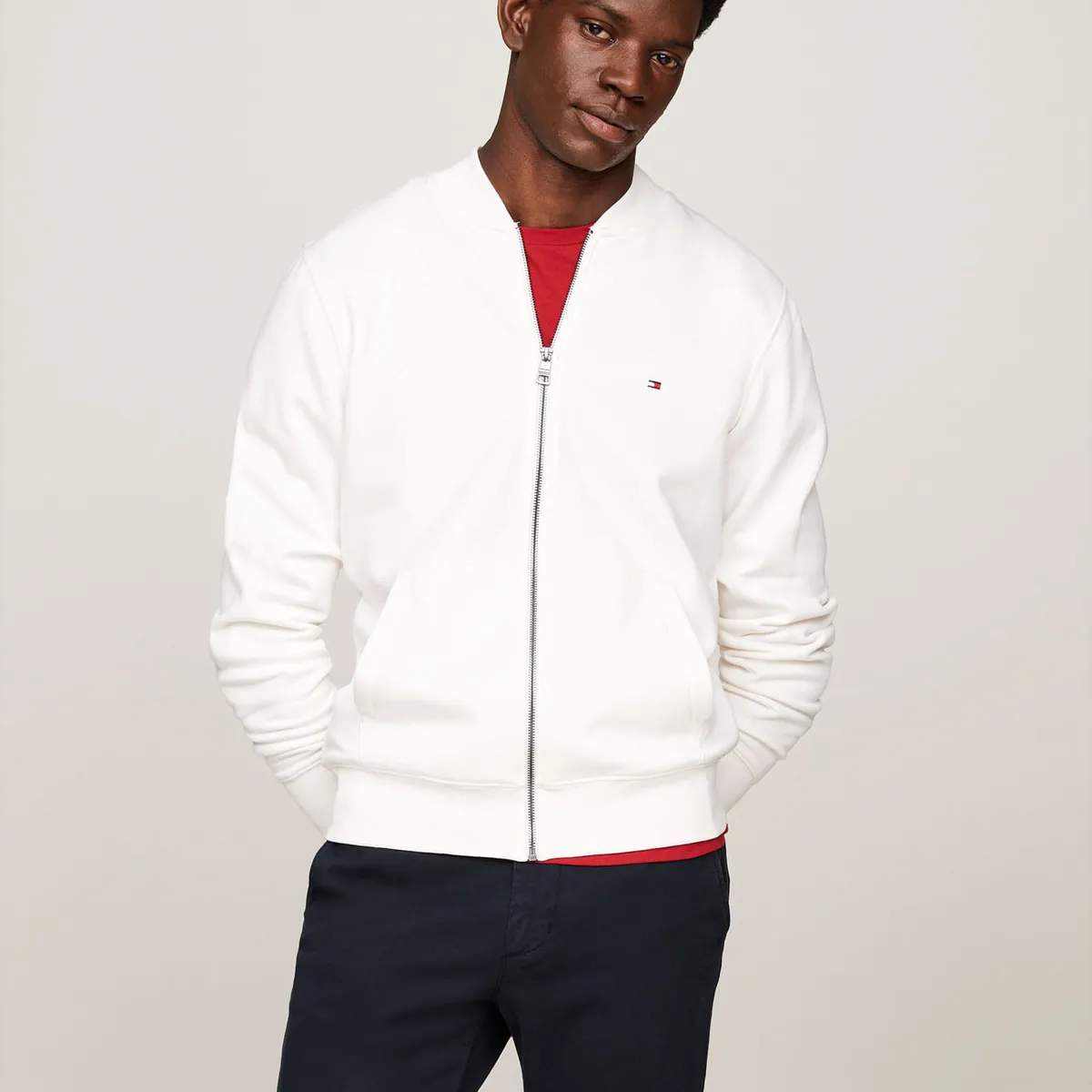 TOMMY HILFIGER - SWEATSHIRT FLAG LOGO BASEBALL ZIP THROUGH