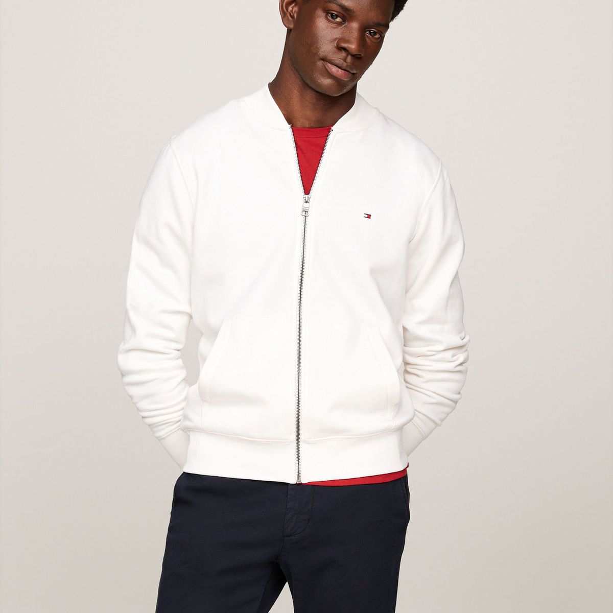 TOMMY HILFIGER - SWEATSHIRT FLAG LOGO BASEBALL ZIP THROUGH