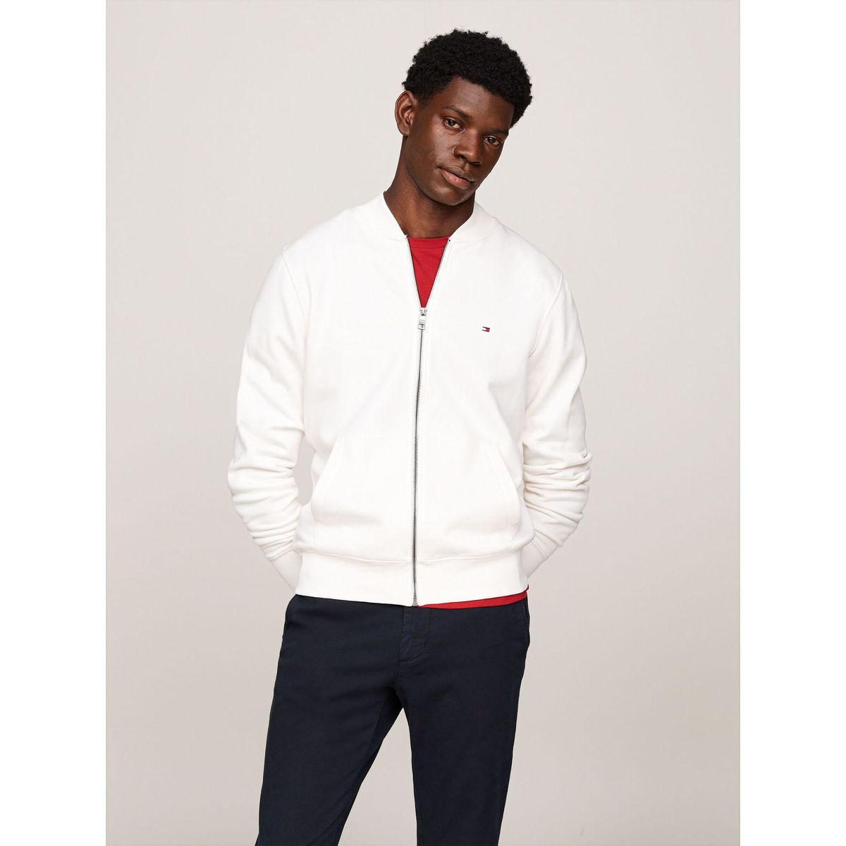TOMMY HILFIGER - SWEATSHIRT FLAG LOGO BASEBALL ZIP THROUGH