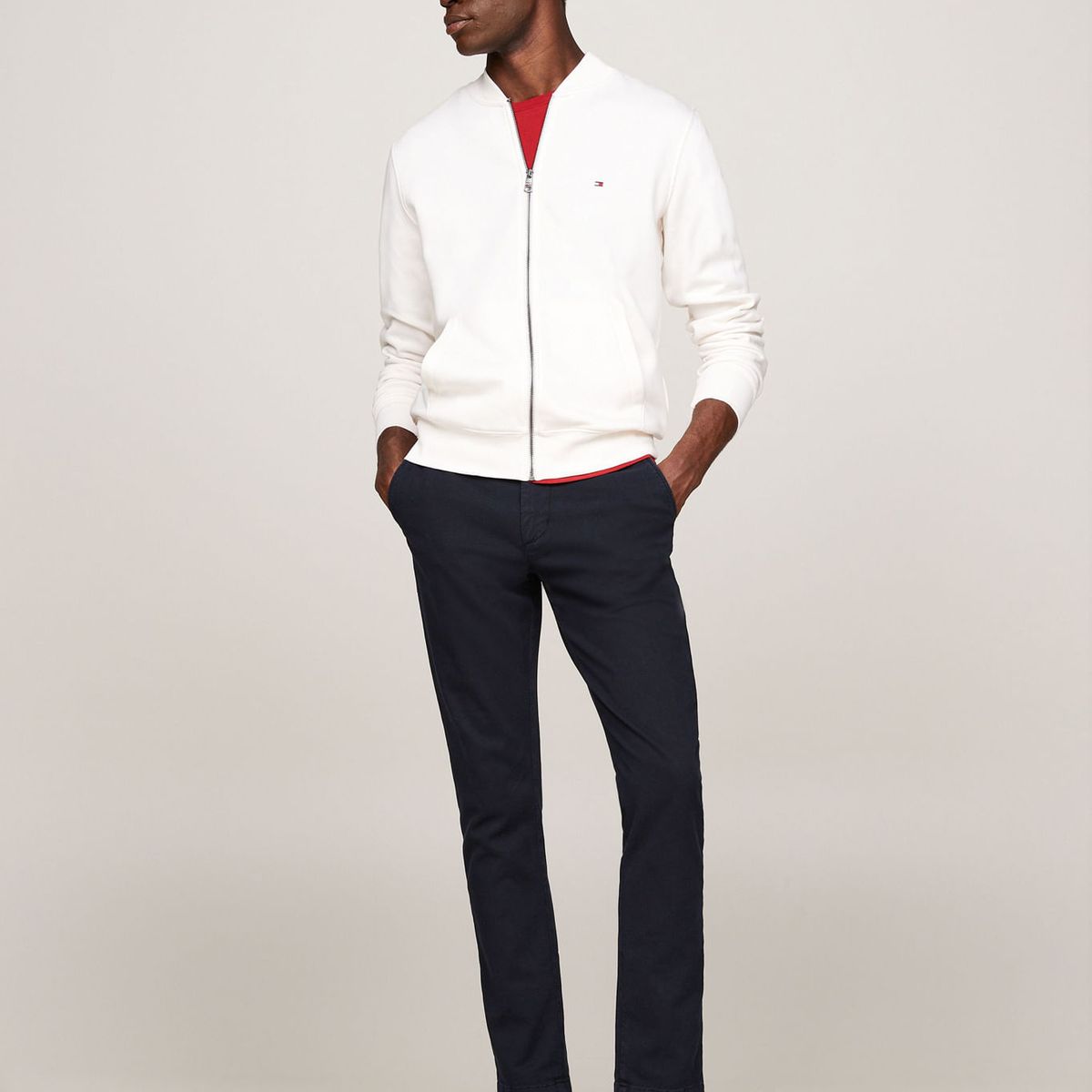 TOMMY HILFIGER - SWEATSHIRT FLAG LOGO BASEBALL ZIP THROUGH