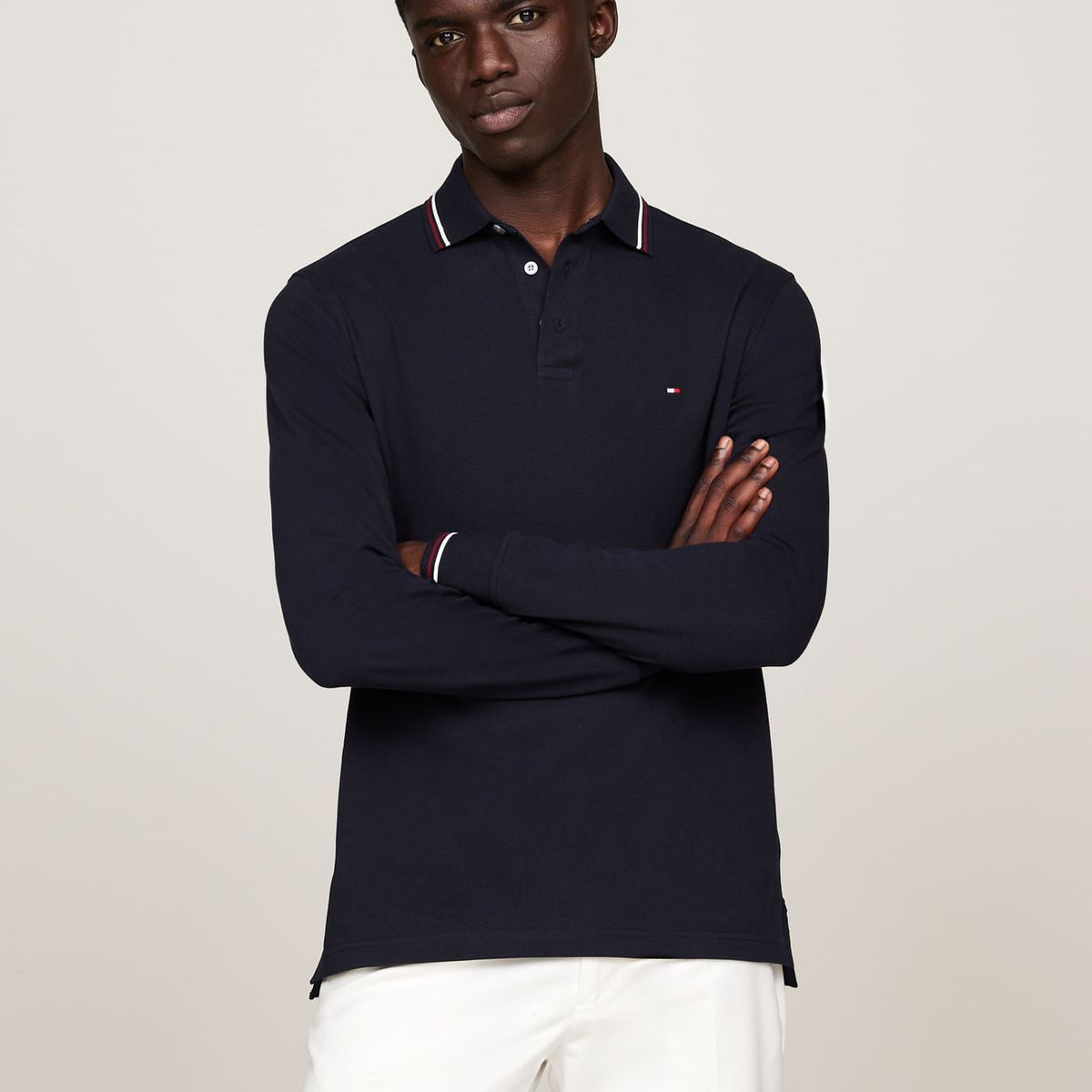 TOMMY HILFIGER - POLO M/L L/S TIPPED SLIM FIT POLO TH