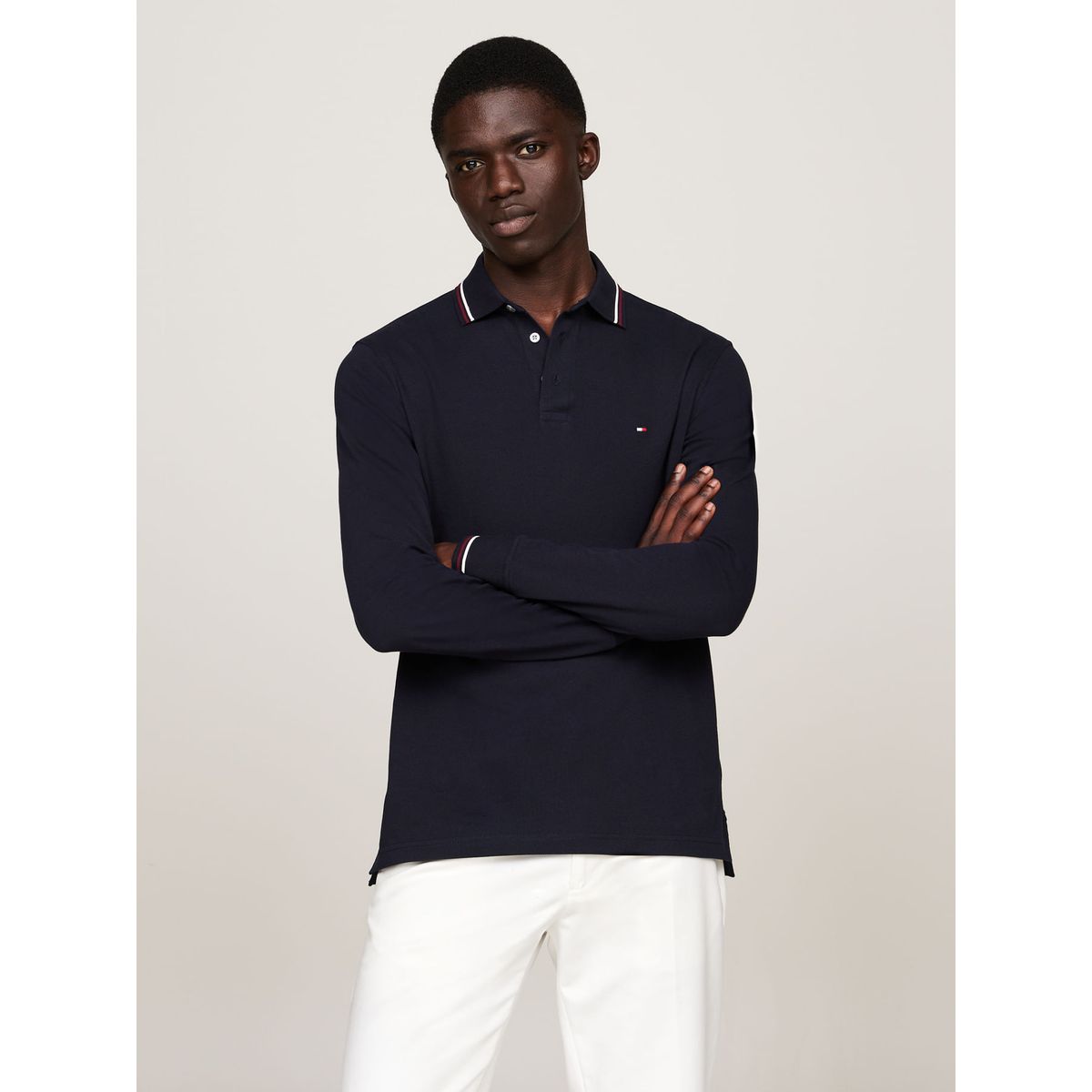 TOMMY HILFIGER - POLO M/L L/S TIPPED SLIM FIT POLO TH
