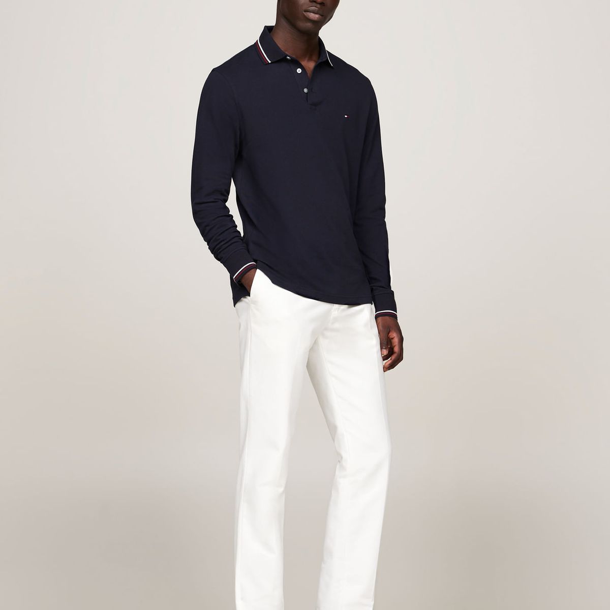 TOMMY HILFIGER - POLO M/L L/S TIPPED SLIM FIT POLO TH