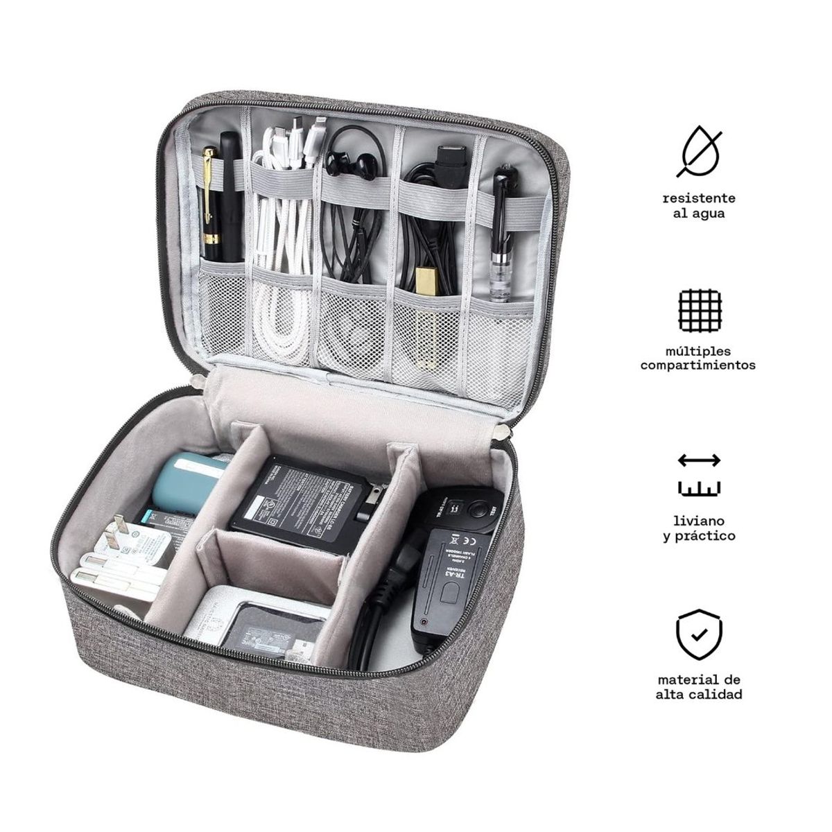 KUZLER - Organizador De Cables Gris Resistente Kuzler ULF-101