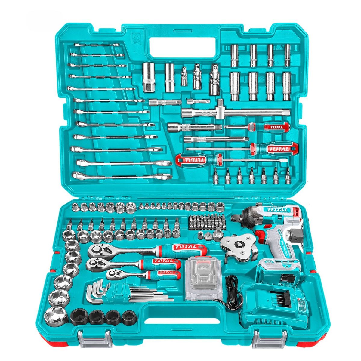 TOTAL TOOLS - Llave de impacto 500nm + 152 herramientas Total