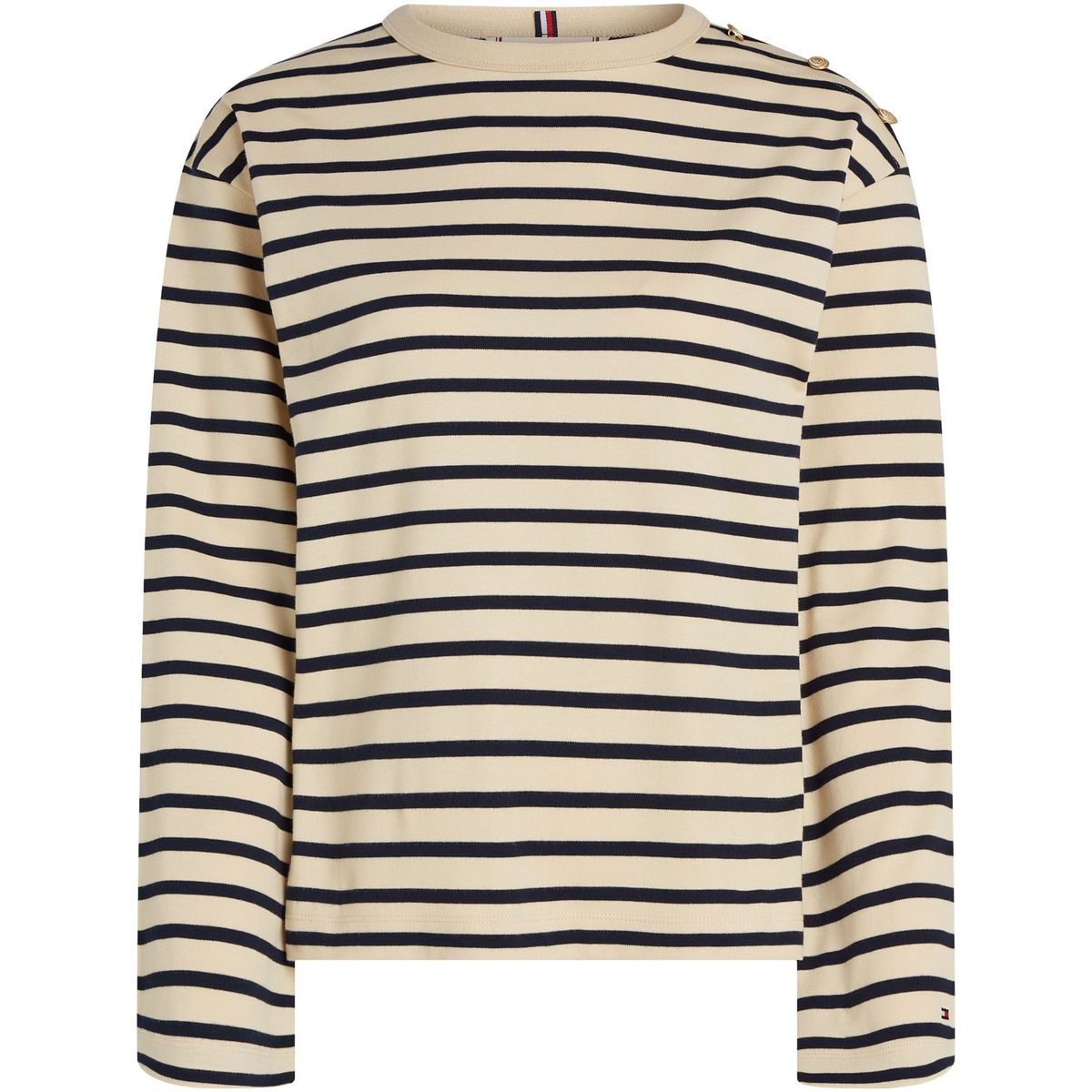 TOMMY HILFIGER - CAMISETA M/L RLX GOLD BTN STRIPE C-NK LS