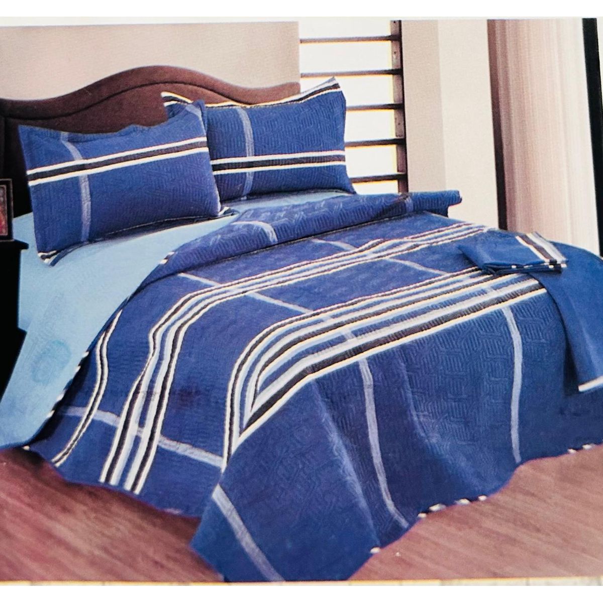 MINGDA - Set de Cubrecama 2pz + Sabanas + Fundas 5 Piezas 100% Algodón