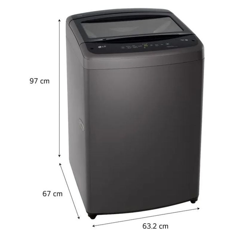 LG - Lavadora 19kg carga superior con TurboDru Negro