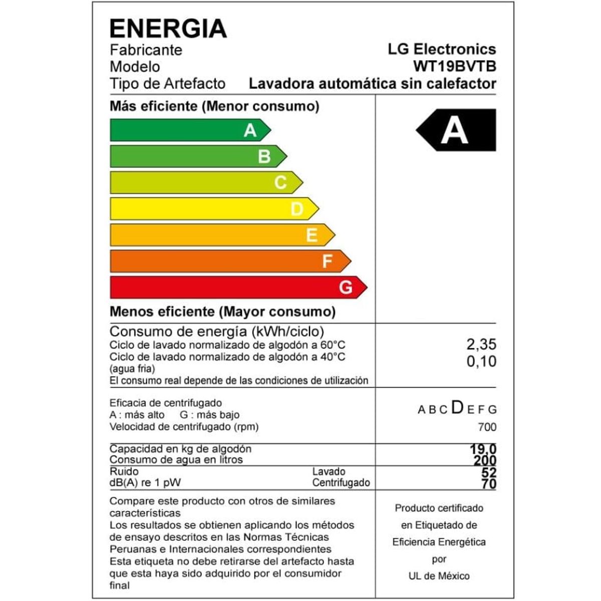 LG - Lavadora 19kg carga superior con TurboDru Negro