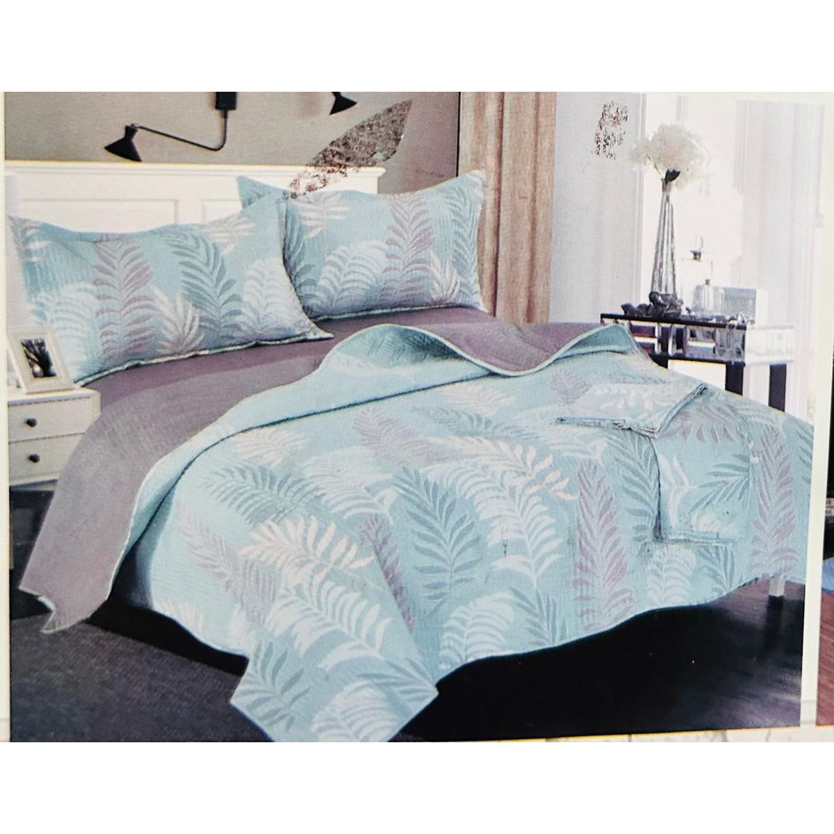 MINGDA - Set de Cubrecama 2pz + Sabanas + Fundas 5 Piezas 100% Algodón