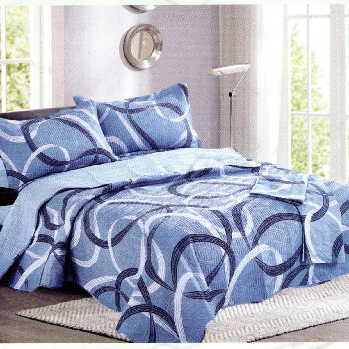 MINGDA - Set de Cubrecama 2pz + Sabanas + Fundas 5 Piezas 100% Algodón