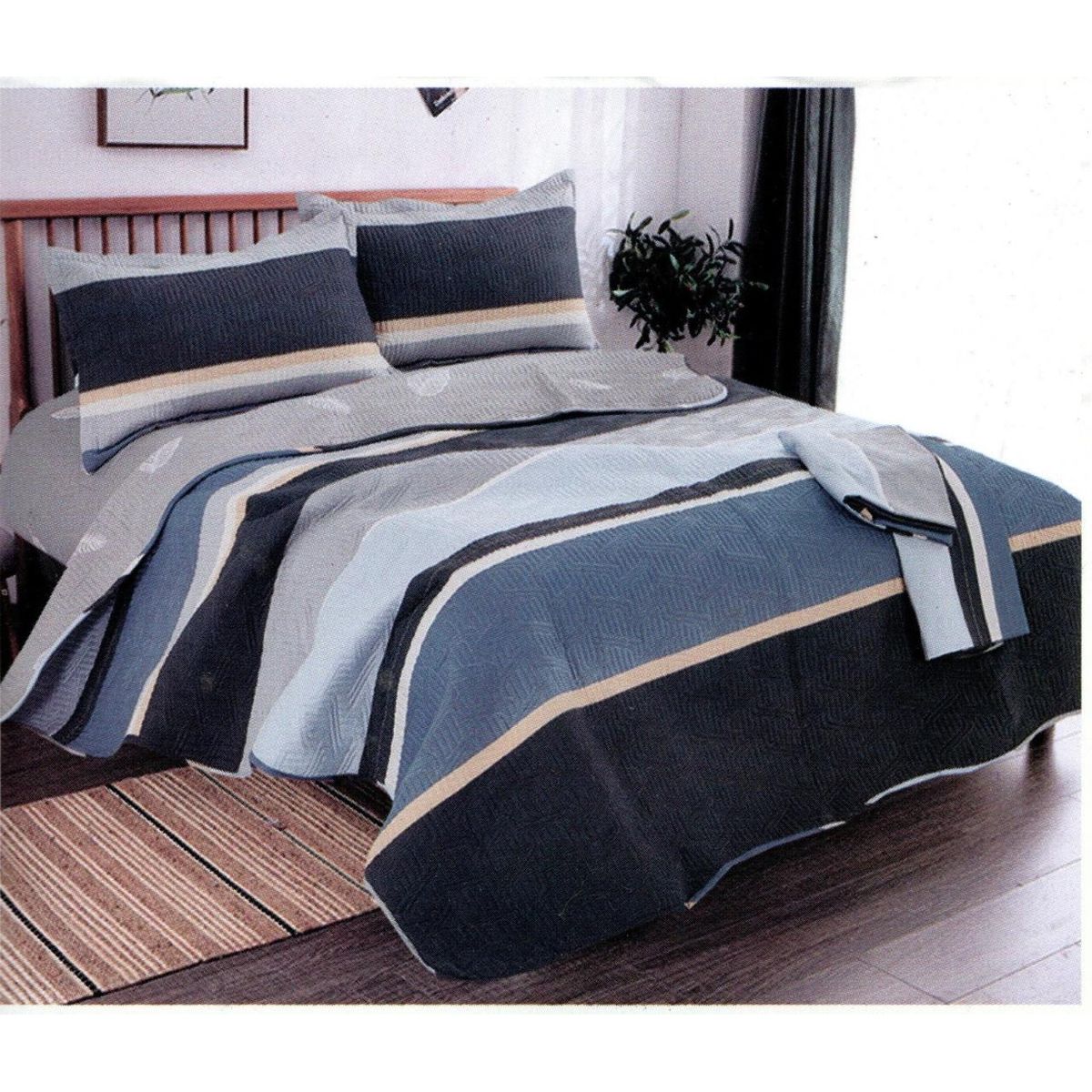 MINGDA - Set de Cubrecama 2pz + Sabanas + Fundas 5 Piezas 100% Algodón