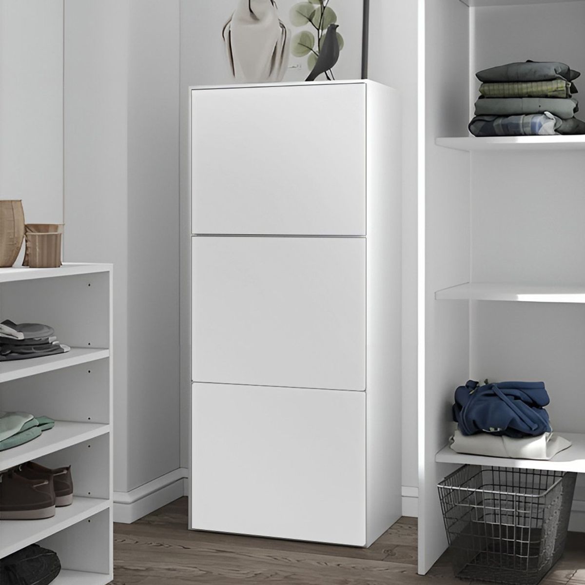 GENERICO - Zapatera Katto 3 Puertas Blanco 12 Pares Huk