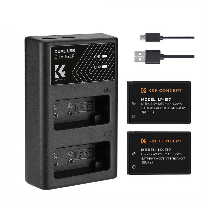 K&F CONCEPT - K&F Concept LP-E17 Kit Cargador + Baterías KF280014