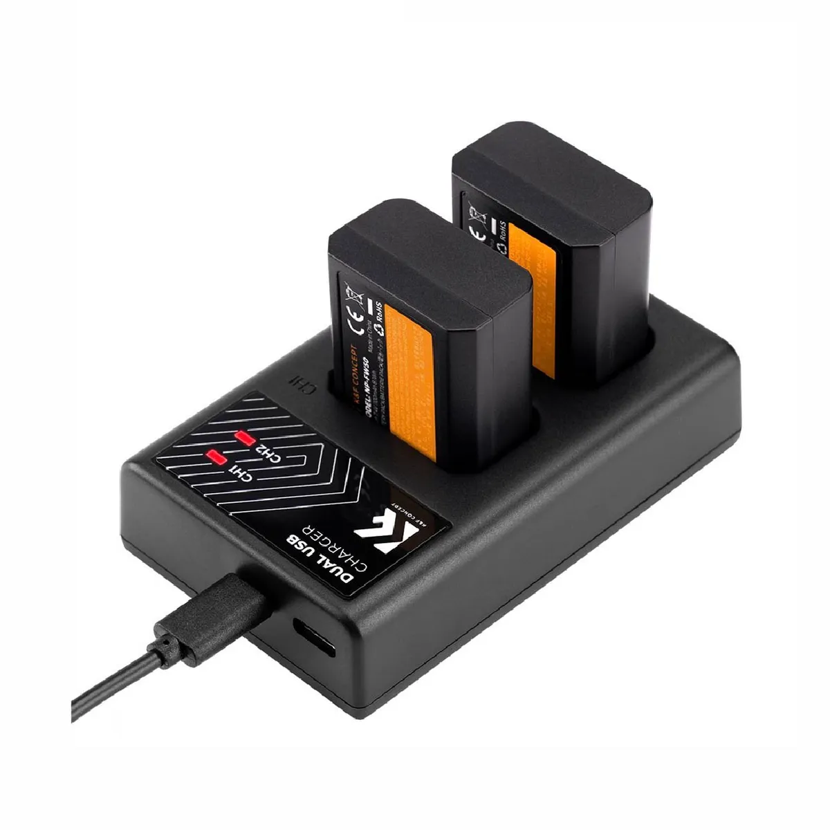 K&F CONCEPT - K&F Concept NP-FW50 Kit de cargador + Baterías Sony KF280015