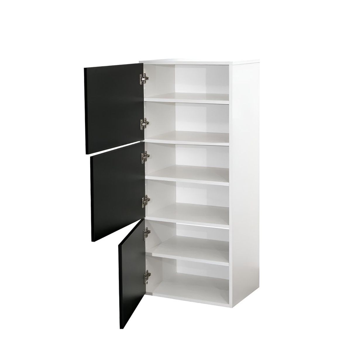 GENERICO - Zapatera Katto 3 Puertas Blanco y Negro 12 Pares Huk