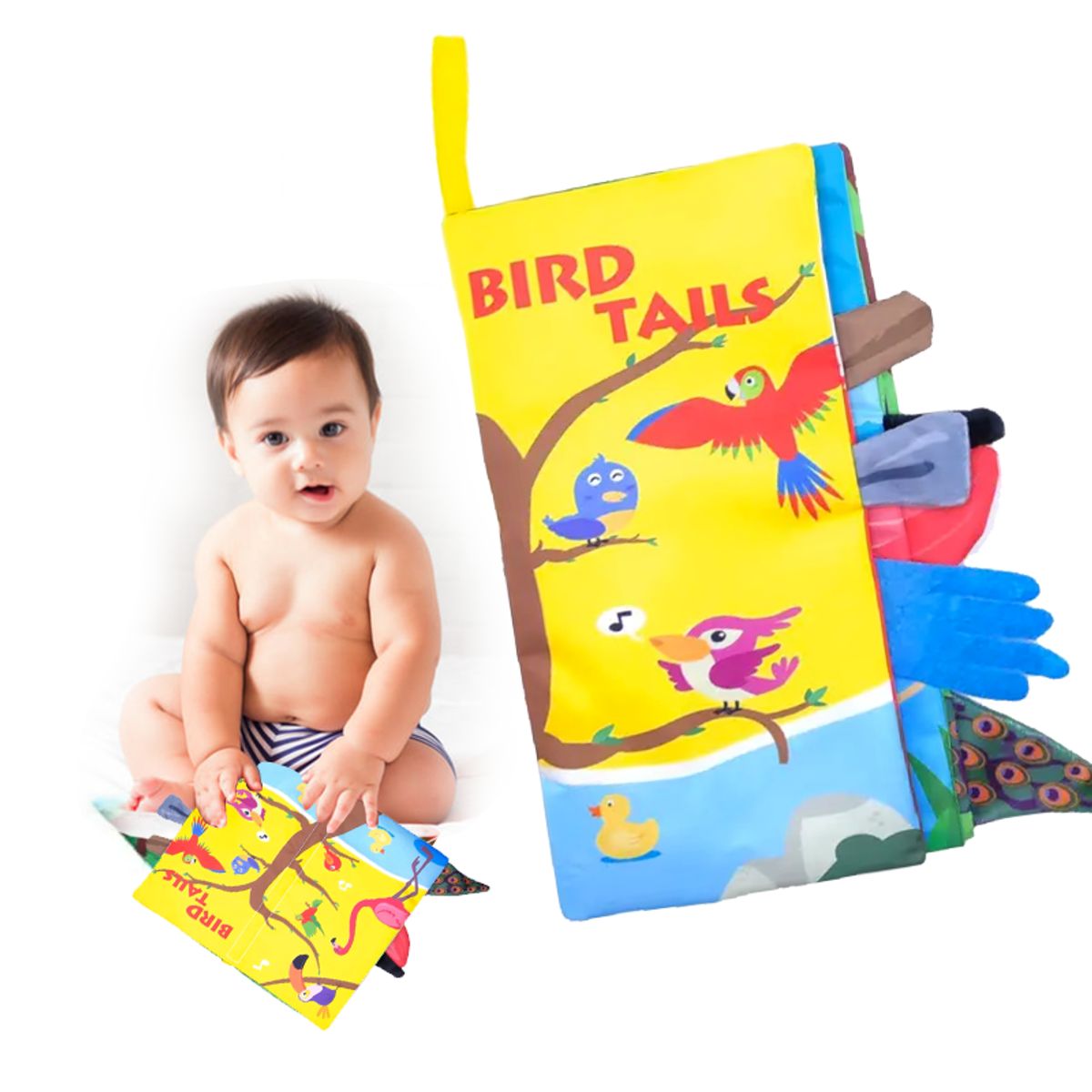 GENERICO - Libro de Estimulación Sensorial Bird Tails