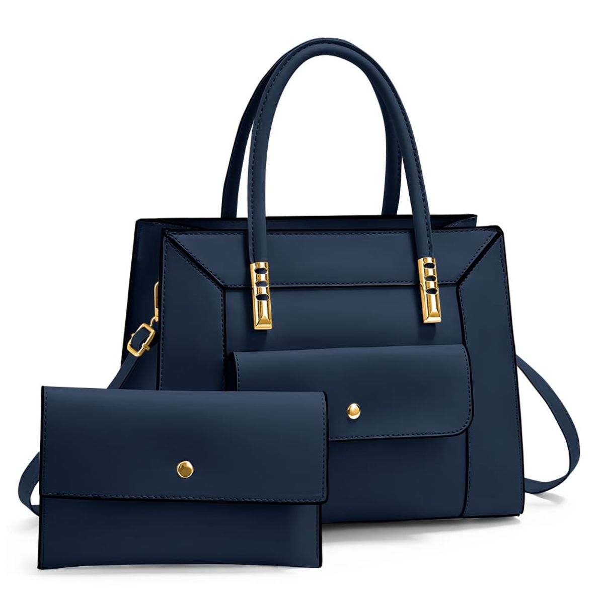 KELLER - Cartera de Mujer Elegante 2 Piezas con Bolsillo Delantero Azul GD7