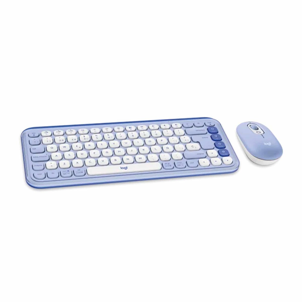 LOGITECH - Teclado Logitech + Mouse Pop Icon Bluetooth Lila y blanco crudo