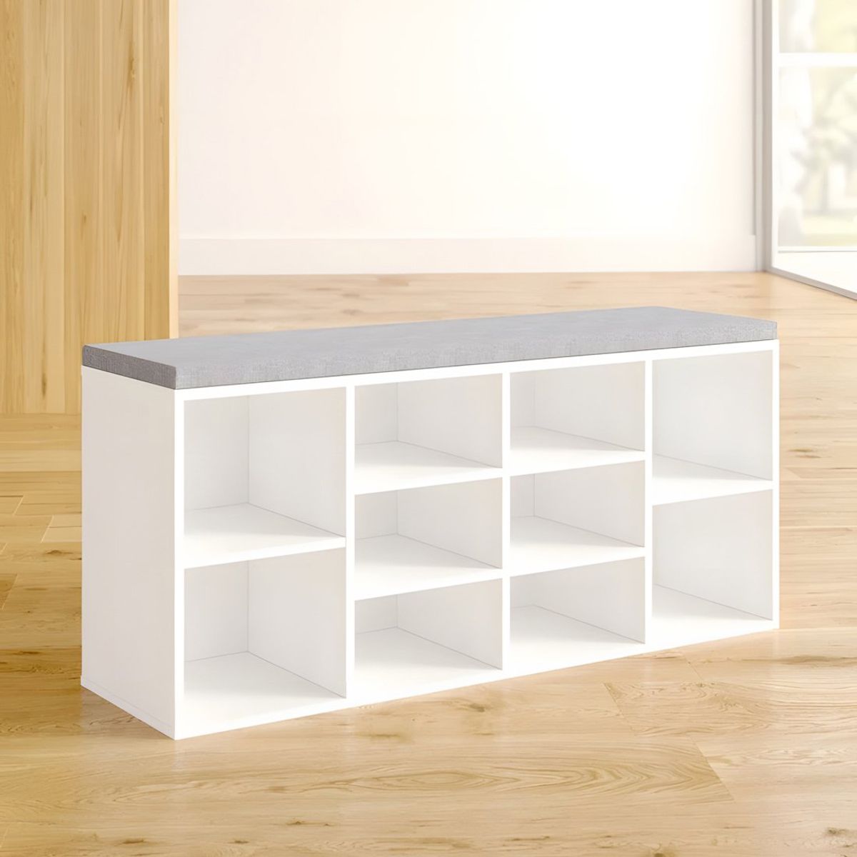 GENERICO - Zapatera Con Asiento Medara Blanco 10 Pares Huk