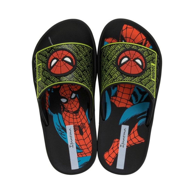 MARVEL - Sandalias Deluxe Spiderman Negro Rojo Niño