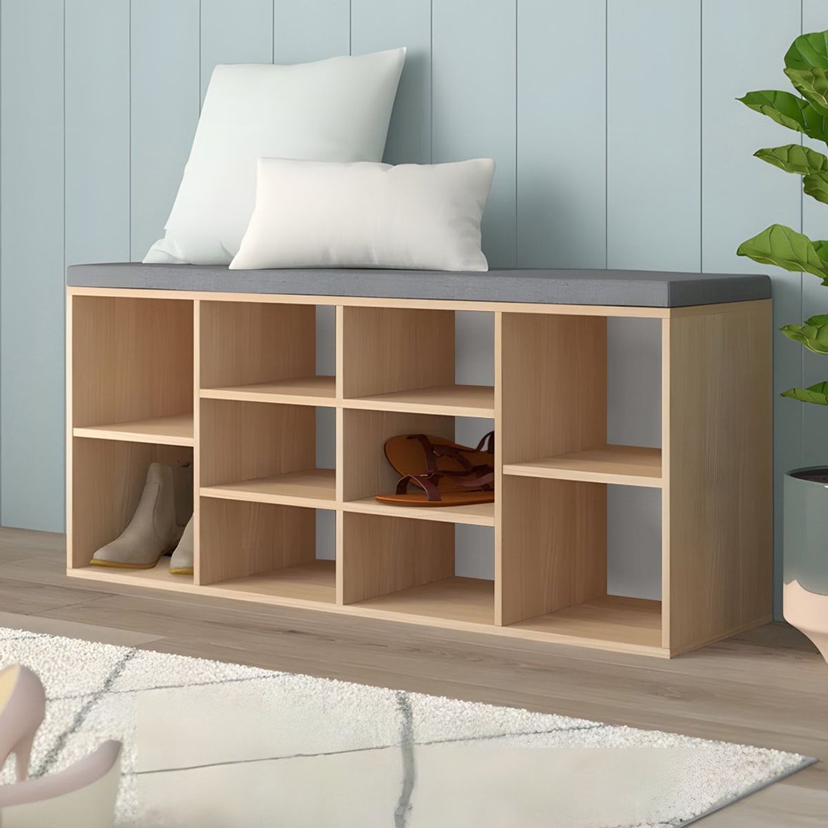 GENERICO - Zapatera Con Asiento Medara Rovere 10 Pares Huk