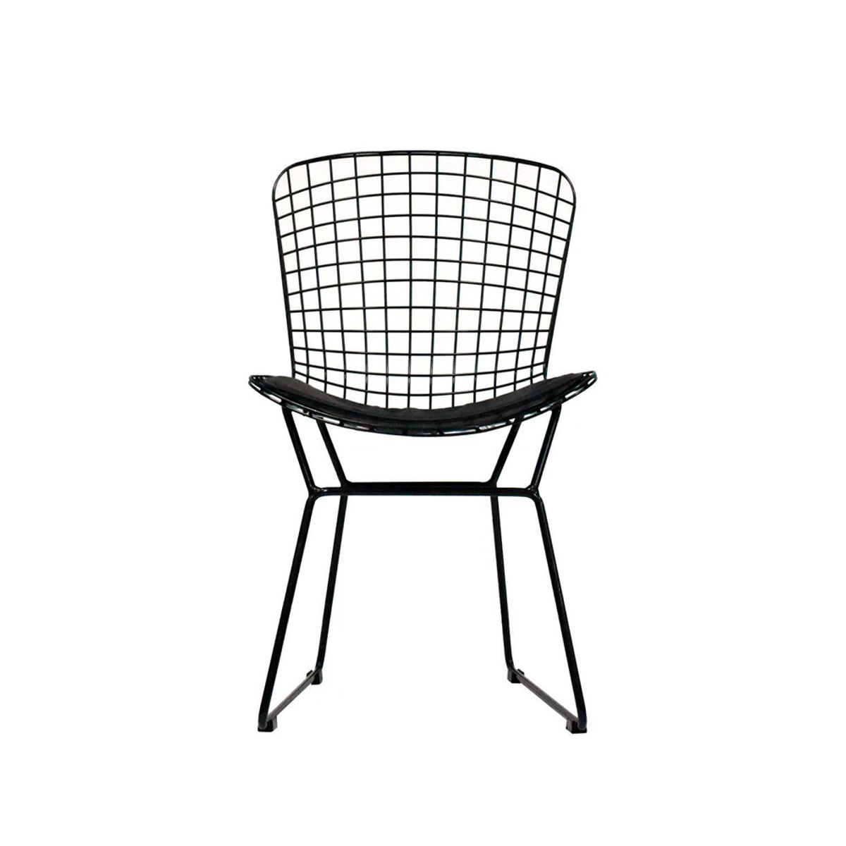 OFIDEAS - Silla De Comedor Diseño Bertoia Cojin Negro Ofideas