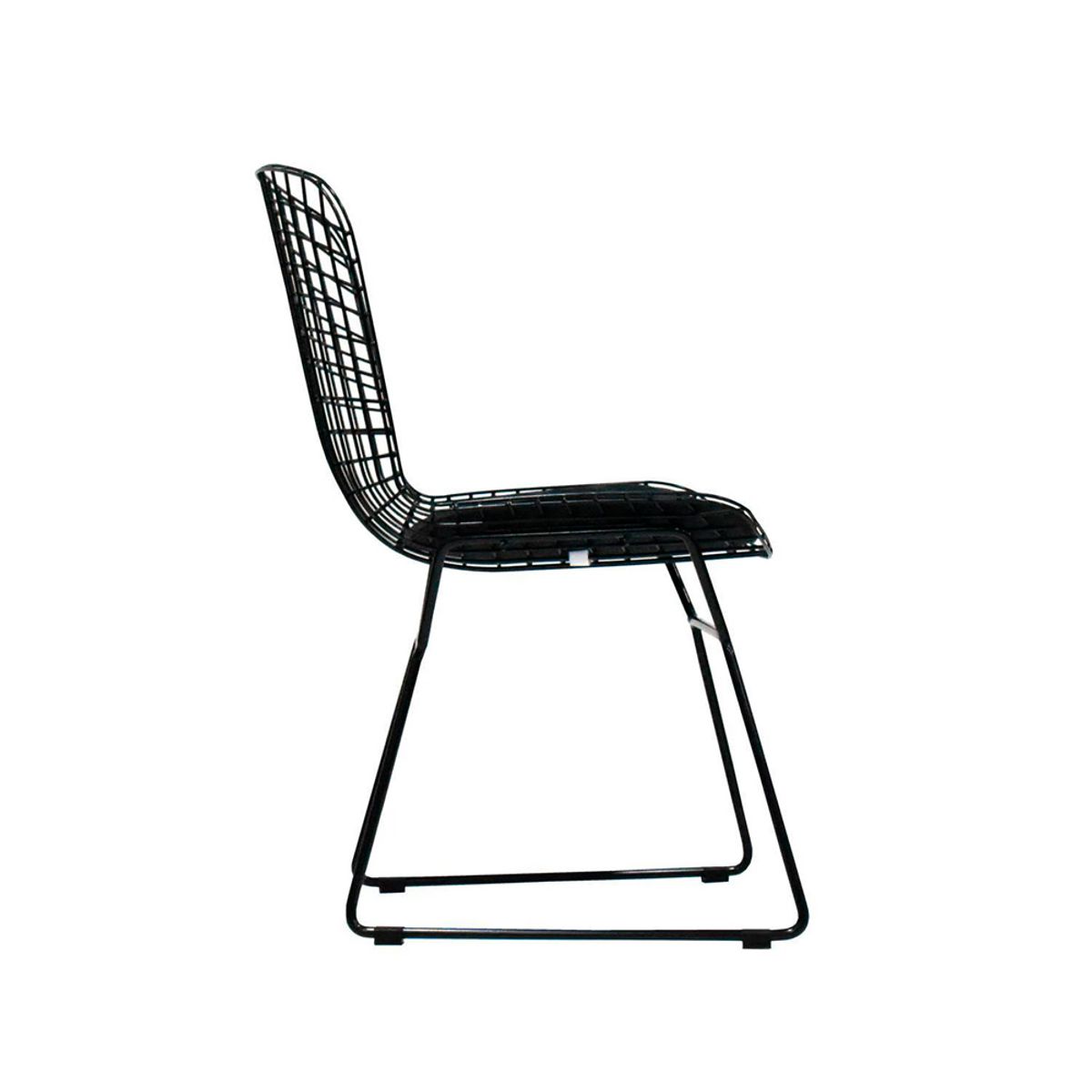 OFIDEAS - Silla De Comedor Diseño Bertoia Cojin Negro Ofideas