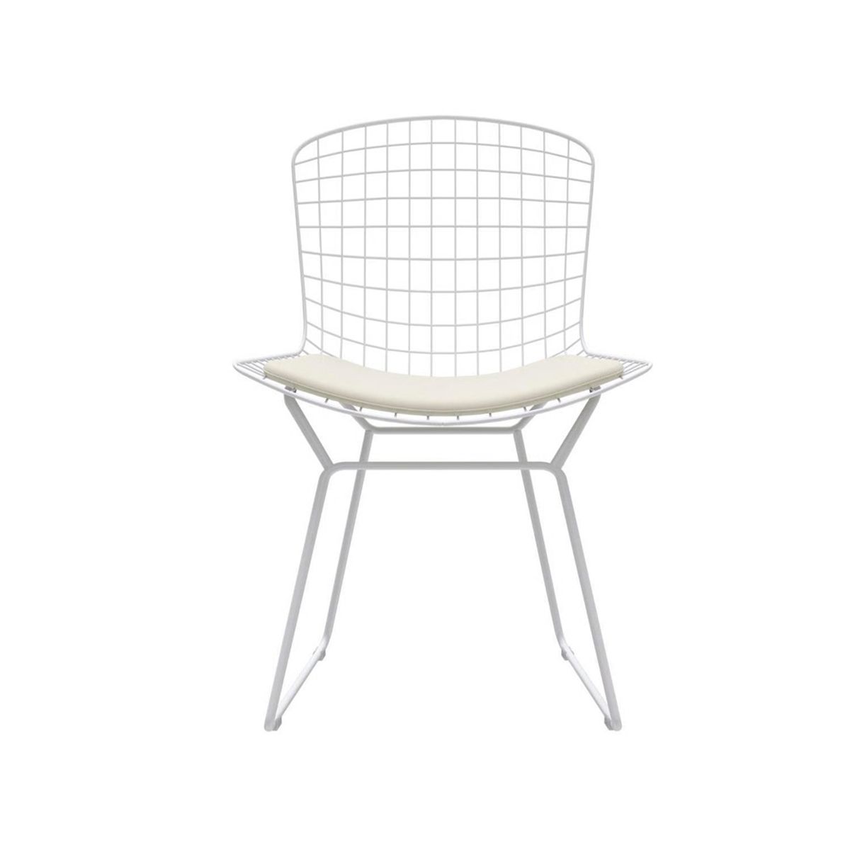 OFIDEAS - Silla De Comedor Diseño Bertoia Cojin Blanco Ofideas