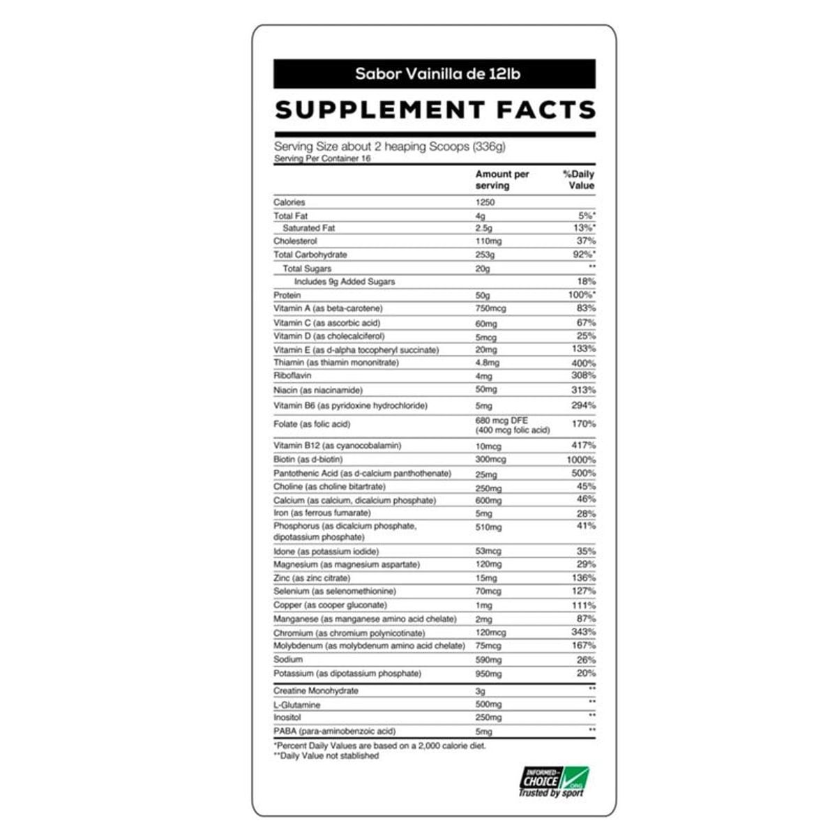 OPTIMUN NUTRITION - Ganador de peso Serious Mass 12lb - Optimum Nutrition - Vainilla