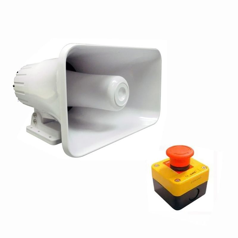 FULL MAX - SIRENA 90W 220 voltios + PULSADOR Manual de emergencia: Kit de SEGURIDAD