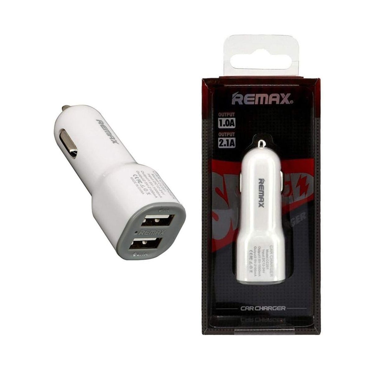 REMAX - Cargador de Carro Doble Puerto USB 10A y 21A - REMAX