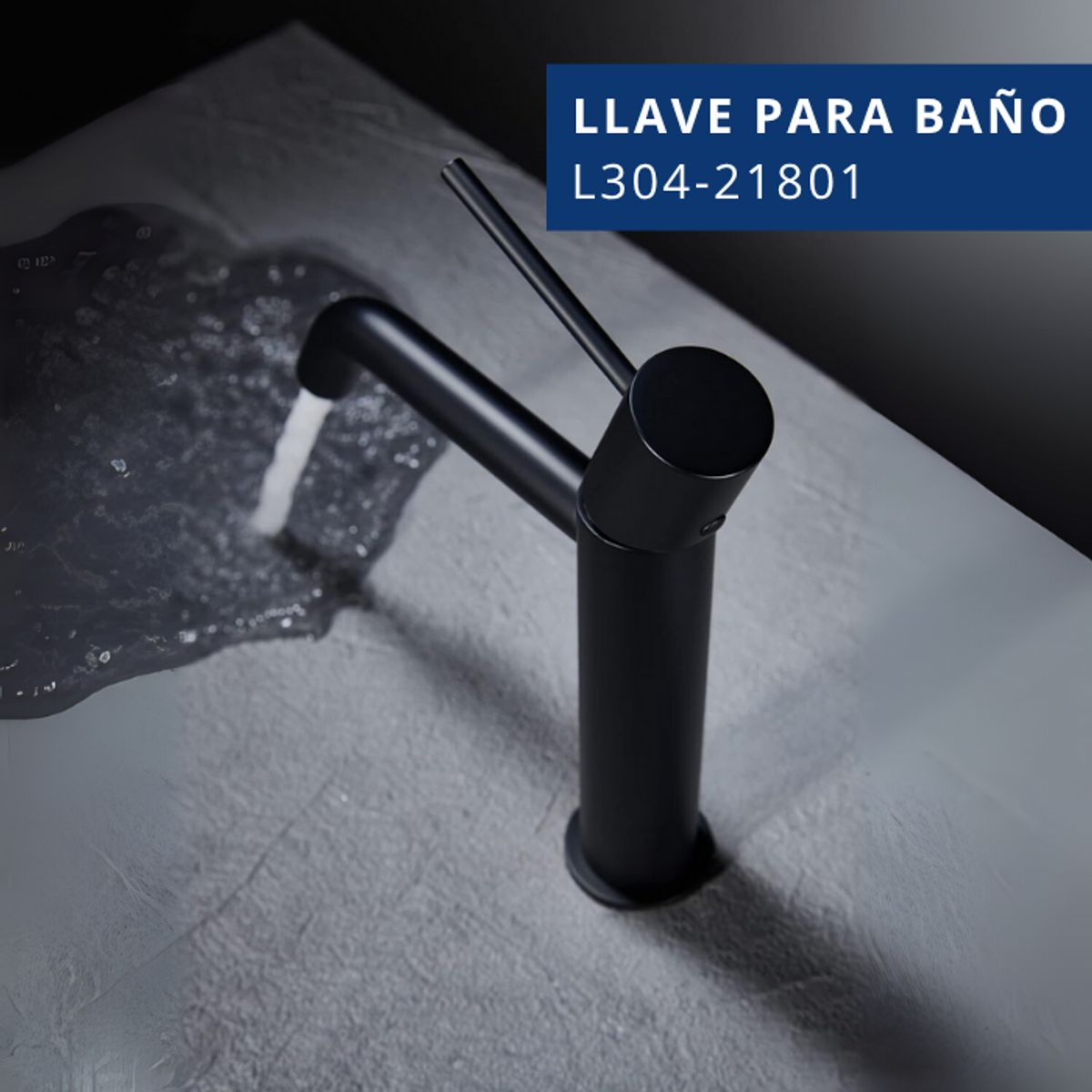 XM - LLAVE PARA LAVATORIO MEDIANO NEGRO L304-21801