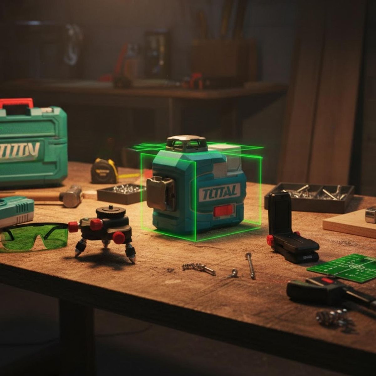 TOTAL TOOLS - Nivel laser 12 líneas + accesorios Total