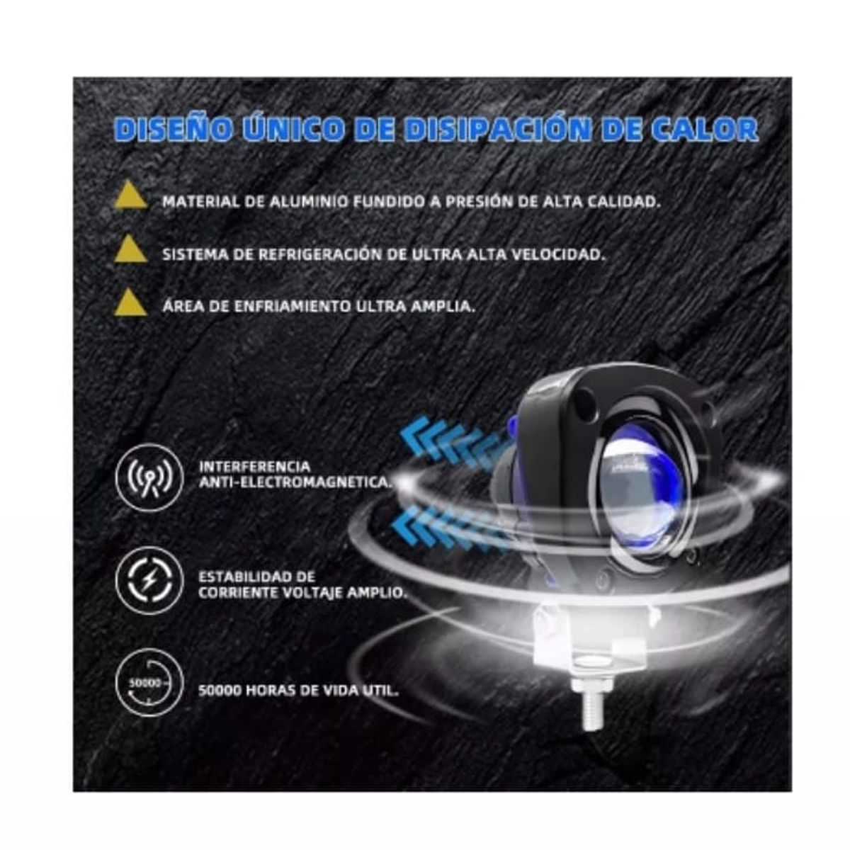 GENERICO - FARO DUAL 1 LED FLASH+OJO DE DIABLO ROJO CON DRL MULTICOLOR